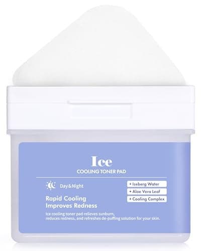 DERMAL Ice Cooling Toner Pad Korean Soothing Hydrating Toner Pads with Aloe Vera After Suncare Sunburn Relief Redness Relief Vegan Square High Capacity 120 Pads