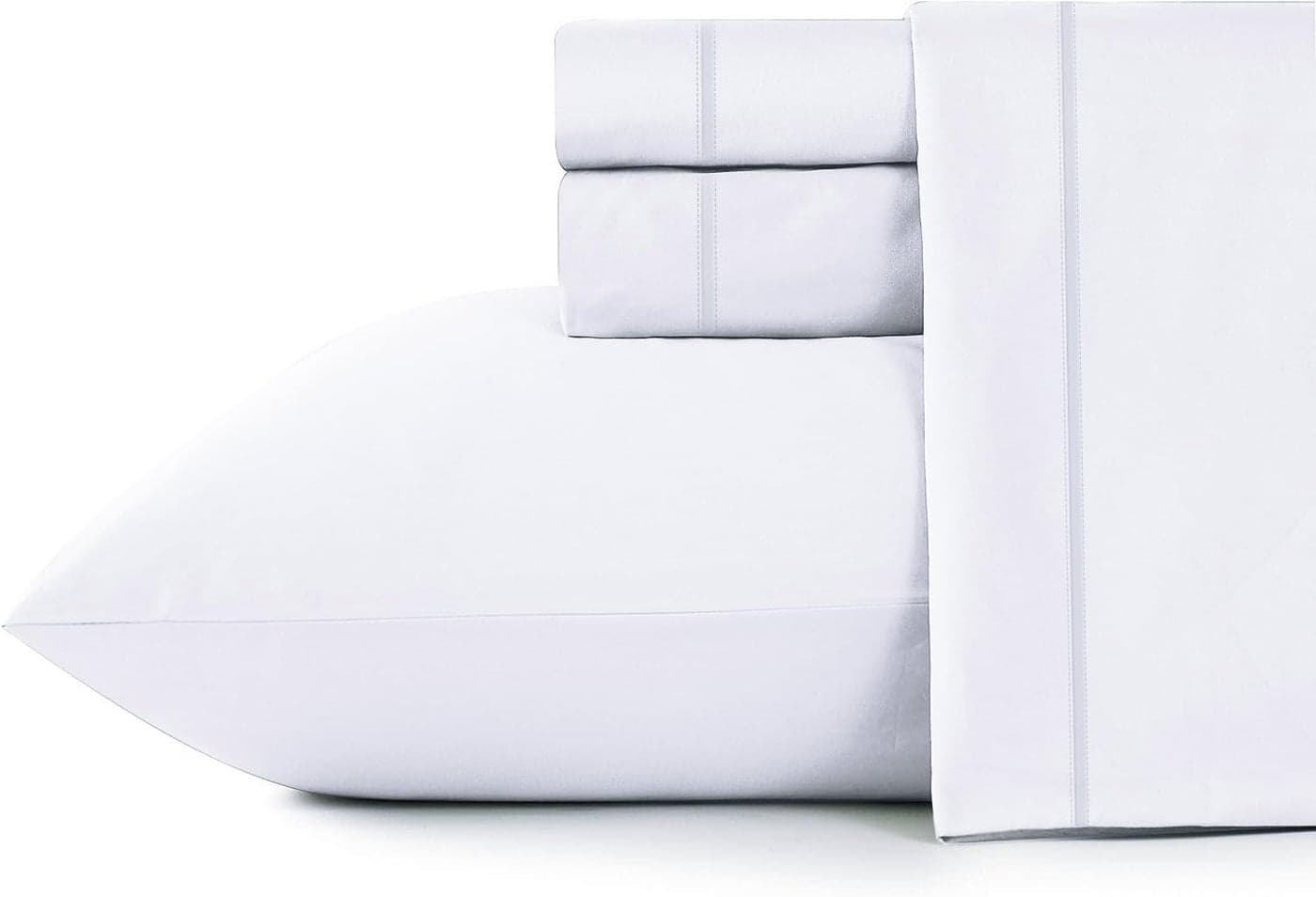 ShunjieHome 100 Cotton Full Bed Sheets Set 600 Thread Count Sateen 4 Piece Bed Sheet Set Deep Pocket with All Around Elastic Breathable Durable Hotel Luxury Bedding White