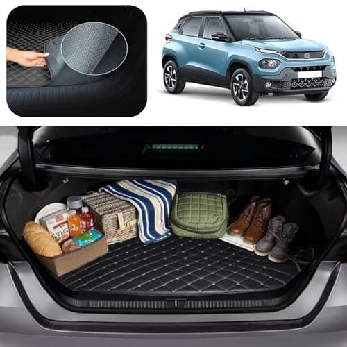 Vah@n Expo 7D Luxury Car Trunk Mat/Dicky/Boot Mat Suitable For Punch | Full Dicky Coverage | Anti Skid | Anti-Slip | Car Accessories Interior Care (Punch, Black)