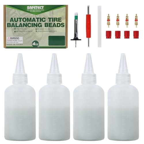 Safetect Tire Balance Beads 4 oz x 4, Balancing Beads for Truck Tires with Installation Tools Tire Beads for Trucks, Trailer, Off-Road Vehicles