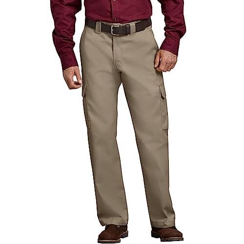 Dickies Men's Relaxed Straight-Fit Cargo Work Pant, Desert Sand, 32W x 34L