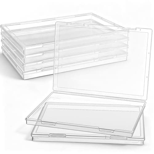 Jetec 6 Pieces Mini Plastic Clear Beads Storage Containers Box for Collecting Small Items, Beads, Jewelry, Business Cards, Game Pieces, Crafts (12.0 x 8.8 x 0.9 Inch)