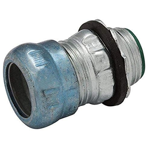 Raco Hubbell 2913RT Steel EMT Compression Connector, Rain Tight, Insulated, 3/4", Gray (Pack of 25)