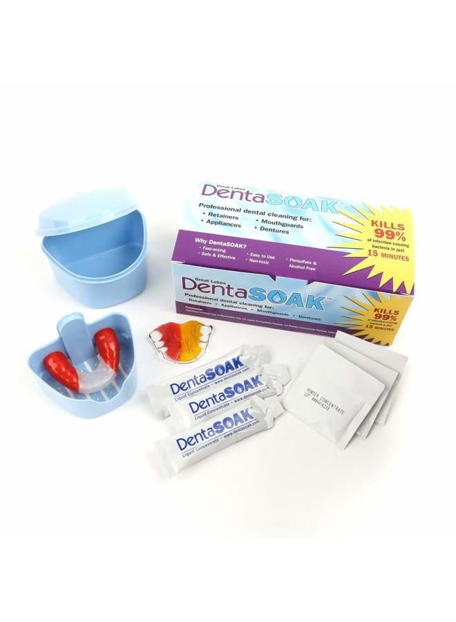 ® Starter Kit - Mouthguard, Retainer, Denture, Appliance Cleaner – 100% Safe - Persulfate Free – Non-Toxic & Alcohol Free – 3 Month Supply – Mint Scented