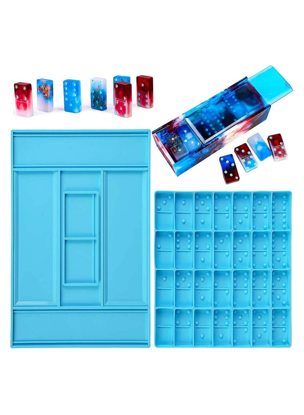 Dominoes Storage Box Resin Molds Resin Molds Domino Silicone Molds Dot Dominoes Silicone Molds Domino Epoxy Resin Molds DIY Craft Tool Domino Game Silicone Molds