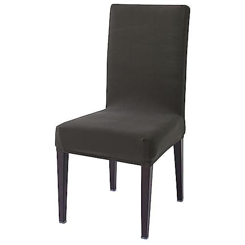 HOKIPO Elastic Dining Chair Cover Stretchable Washable Slipcovers, Dark Grey (AR-4281-E21)