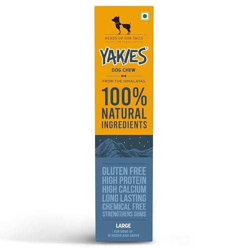 Yakies by HUFT Vegetarian Natural Dog Chew Bone – 90 gm Each | Pack of 10, Large Size Long-Lasting Chew | High Protein Gluten Free Treat for Dogs, All Life Stages