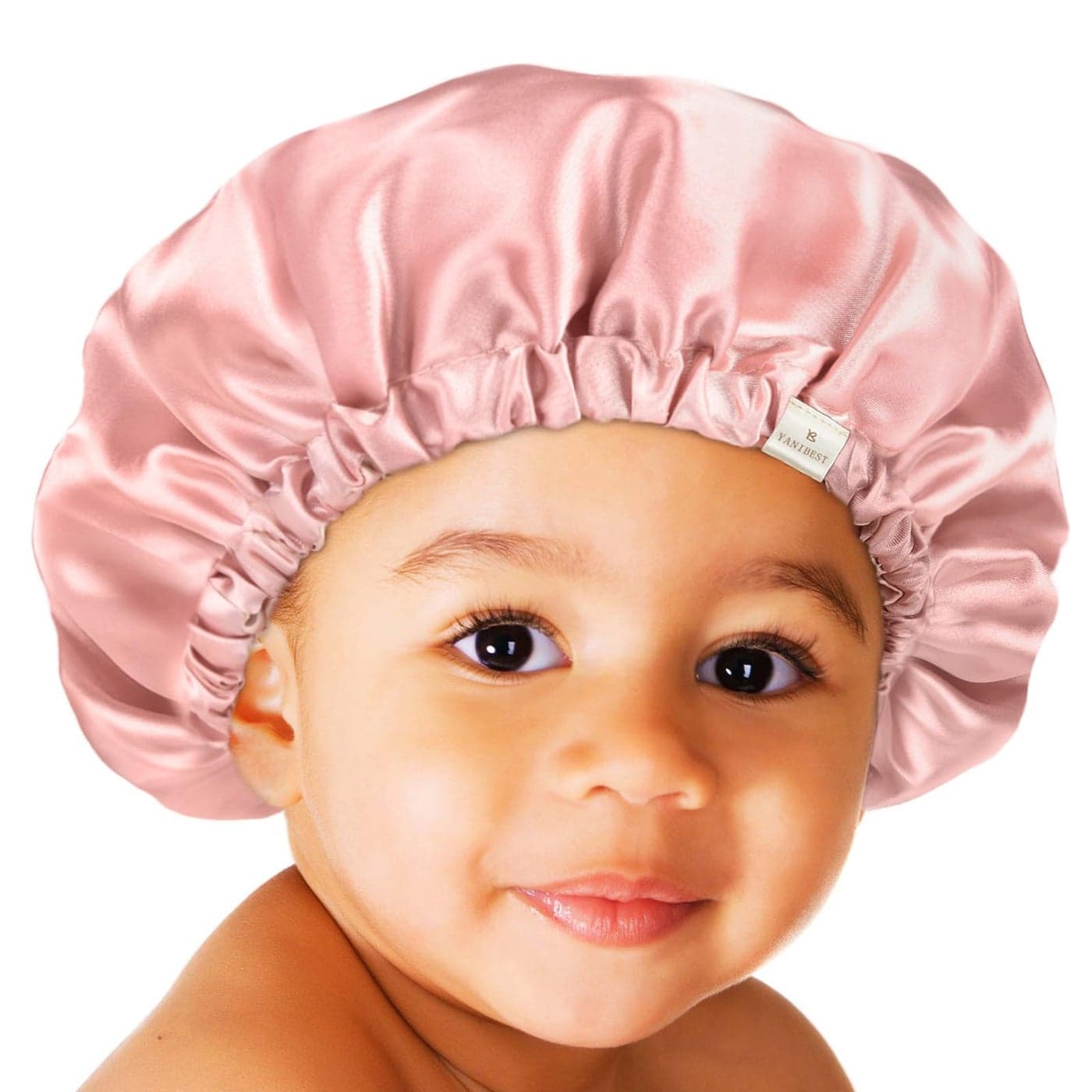 YANIBEST Baby Satin Bonnet Sleep Cap Double Layer Reversible Adjustable Silky Satin Cap for Infant Toddler636MonthsPink