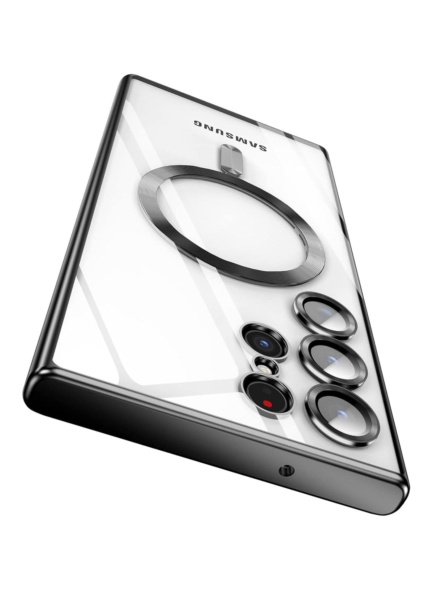 Magnetic Clear Case for Samsung Galaxy S23 Ultra with Camera Lens Protector Magsafe Compatible Electroplated Soft TPU Shockproof Anti-Scratch Phone Case