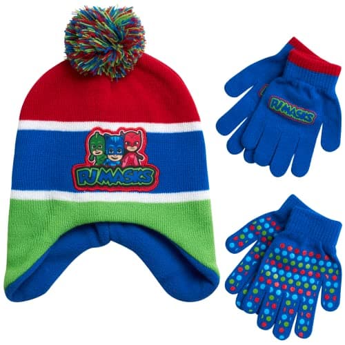 PJ Masks Winter Hat and 2 Pair of Gloves or Mittens Set (Age 2-7), Size Age 4-7, PJ Masks Gloves Group