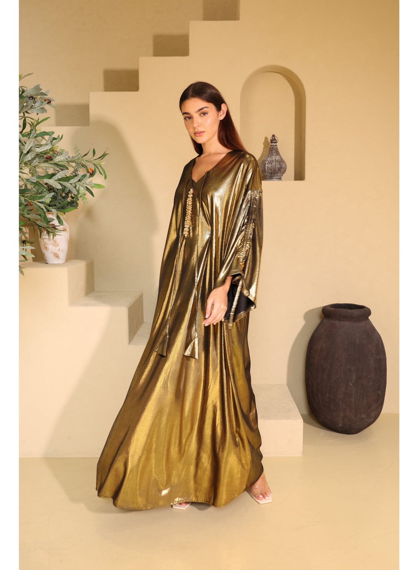Shimmer Fabric Green Luxury Jalabiya