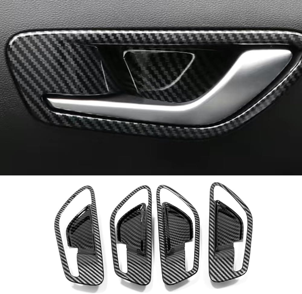 ERIDANUS Interior Door Bowl Cover Trim for Hyundai Tucson 2022-2023 - Carbon Fiber Style - 4 PCS