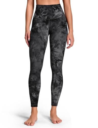 HeyNuts Yoga Pro 78 Leggings for Women High Waisted Compression Workout Leggings Athletic Tummy Control Buttery Soft Yoga Pants 25 Diamond Dye Coal Black S46
