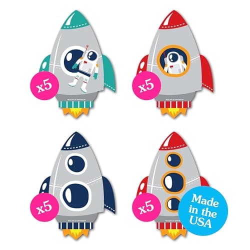 Big Dot of Happiness Blast Off to Outer Space Astronaut Decorations DIY Rocket Ship Baby Shower or Birthday Party Essentials Set of 20