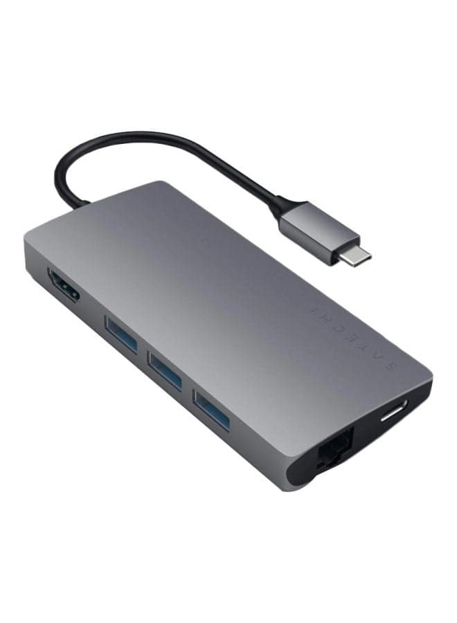 Type-C Multi-Port Adapter With 4K Ethernet V2 Grey