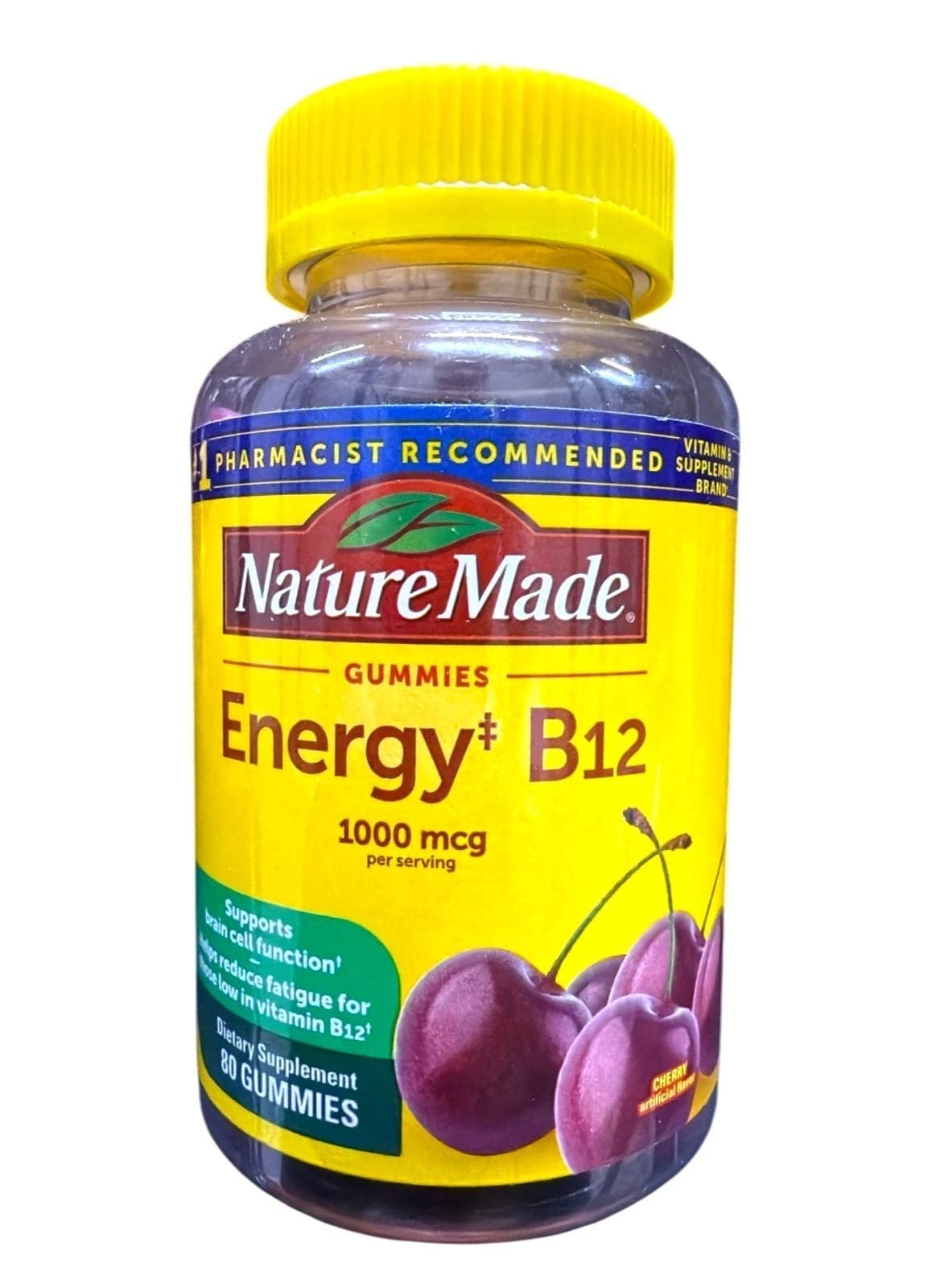 Energy B12 1000 mcg, Dietary Supplement for Energy Metabolism Support, 80 Gummies, 40 Day Supply