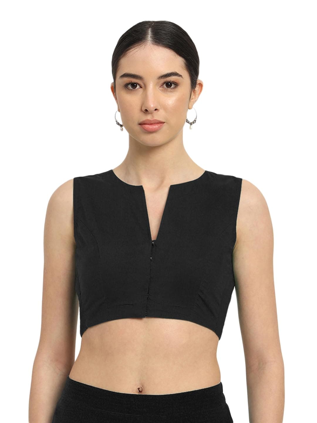 Thevasa Women's Modern Twist Blouse (Black, 32)
