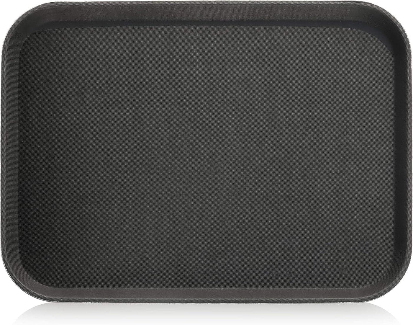 New Star Foodservice Restaurant Grade NonSlip Tray Plastic Rubber Lined Rectangular Black 15Inch x 20Inch