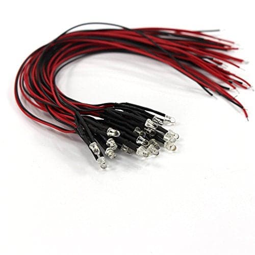 20pcs Pre Wired 3mm Warm White Led Lamp Light Set 12V 18V for Train Layout