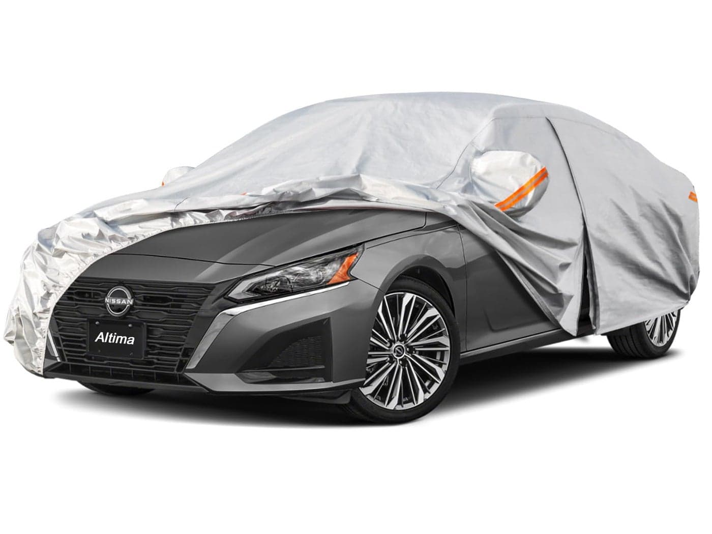 Kayme 6 Layers Car Cover Custom Fit for Nissan Altima 20022025 Waterproof All Weather for Automobiles Outdoor Full Cover Rain Sun UV ProtectionSilver