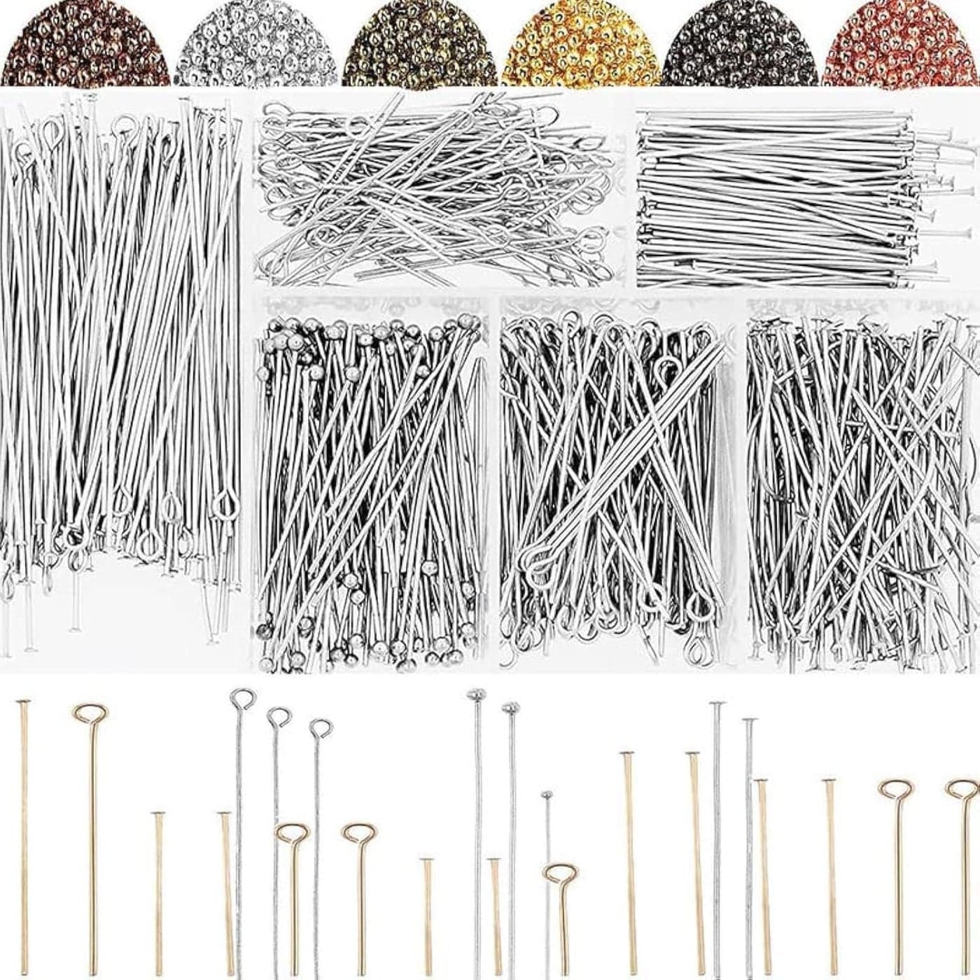 DIY Crafts 20 Gram, Silver, Open Eye Pins for Jewelry Making Head Pins for Making Jewelry Bead Eye Pins for Earring Making Necklace Bracelet Clay Charms 30mm-50mm A (20 Gram, Silver)
