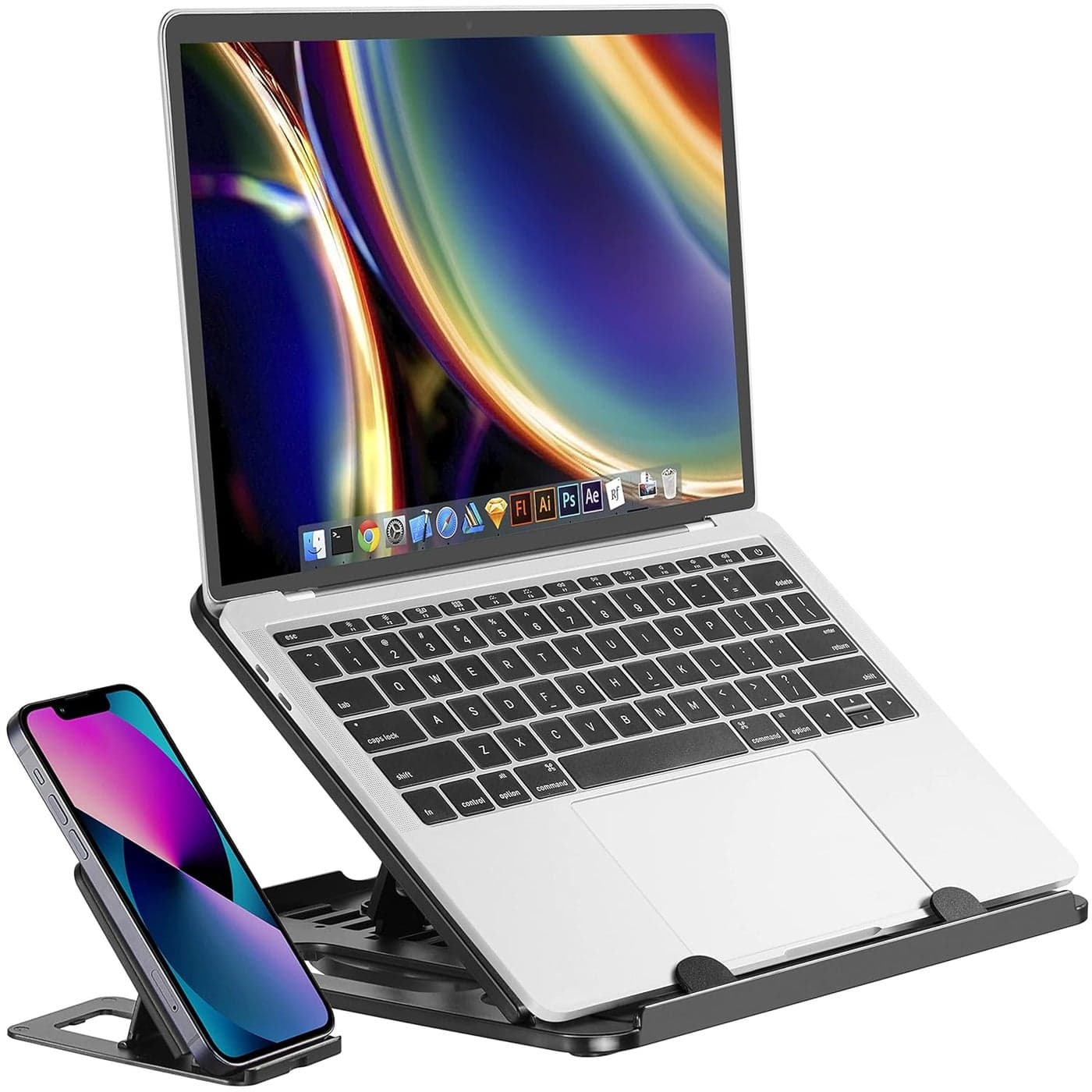 Lifelong Adjustable Laptop Stand Ergonomic Portable Compatible with MacBook Laptops Printers