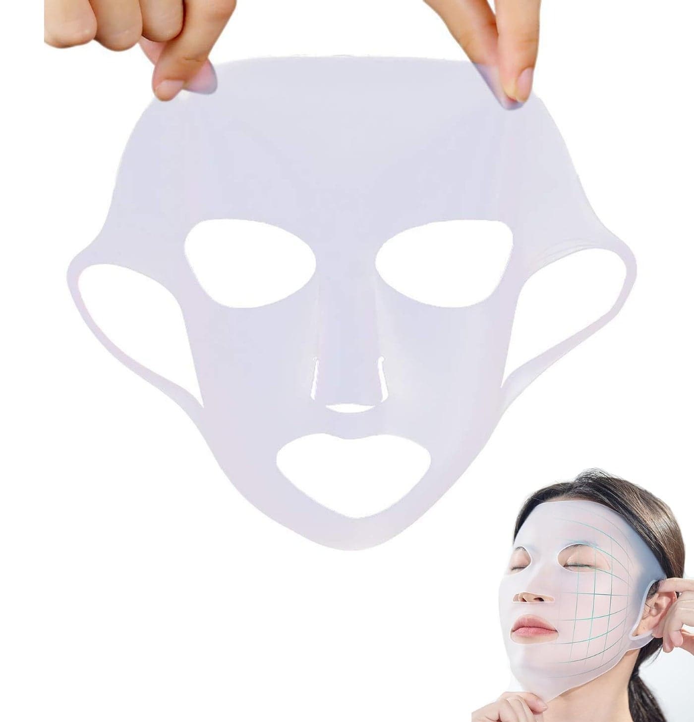 TLISMI Silicone Sheet Mask Cover Reusable Moisturizing Facial Mask Cover For Sheet Mask Mask Holder For Slow Down The Evaporation Of Mask Essence Face Beauty Tool-Clear, 1 Count