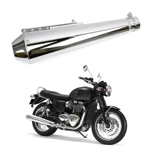 Sporacingrts Stainless Steel Motorcycle Exhaust Muffler Silencer Pipe Inlet 1.46 1.54 1.65 1.77Inch Motorcycle Exhaust with Moveable DB Killer for Dirt Bike Street Bike Scooter(Silver)