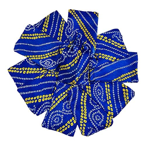 Moira 12pcs 5X7 inch Small Size Bandhej Silk Potli for Gifting, Jewellery Storage, Shagun, Coin Packing (Blue)