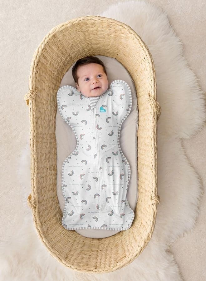 Swaddle Up Original Baby Wrap – Soft Cotton Infant Swaddle Blanket in White | Newborn Sleep Sack & Wearable Blanket for Safer, Comfy Sleep | Arms-Up Swaddling for Easy Transition