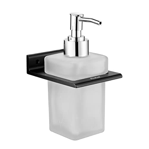 Ruhe Ember Series Aluminium Liquid Soap Dispenser | Wall Mounted | Shampoo Conditioner Holder | Handwash Dispenser for Wash Basin, Bathroom and Kitchen Sink | Bathroom Accessories | Black Matt