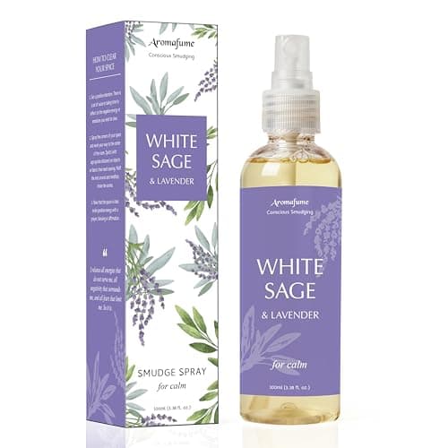 White Sage Lavender Smudge Spray by Aromafume 100ml33 oz Sage Spray for Cleansing Negative Energy Protection NonToxic Room Spray for Spiritual Cleansing Smokeless Sage Smudging