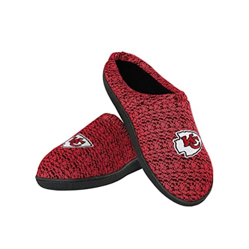 FOCO NFL Kansas City Chiefs Men's Poly Knit Cup Sole Slipper, Team Color, Medium (9-10)