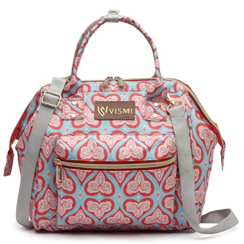 VISMIINTREND Mini Diaper Bag for Baby | Small Nappy Bags for Mother | Maternity Travel Handbag | Hospital Bags for Mom | Baby Shower Gift for Mom | Gifts for New Born Boy Girl | White