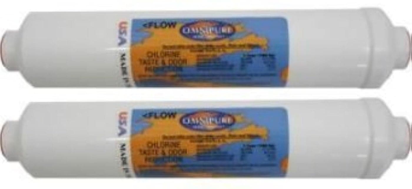 Omnipure K5615JJ 12x25 Inline KSeries 1 Micron Carbon Block With Lead Cyst Reduction 14 JG 2 PACK