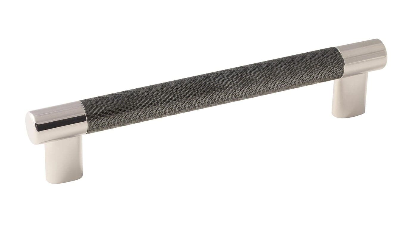 Amerock | Cabinet Pull | Polished Nickel/Gunmetal | 6-5/16 inch (160 mm) Center to Center | Esquire | 1 Pack | Drawer Pull | Drawer Handle | Cabinet Hardware