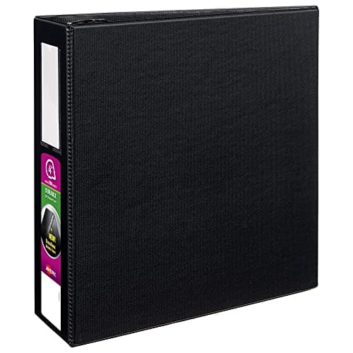 Avery Durable View 3 Ring Binders, 4" One Touch EZD Rings, 1 Black Binder (08802)