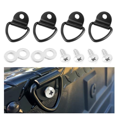 Stacool 4PCS V-Ring Tie Down Anchors with 1000 Lbs Capacity,1/4" Truck Bed Tie Down Anchors with Bolt Kit,Heavy Duty Tie Down Hooks for Truck Bed Tie Downs/Trailer Tie Downs Cargo