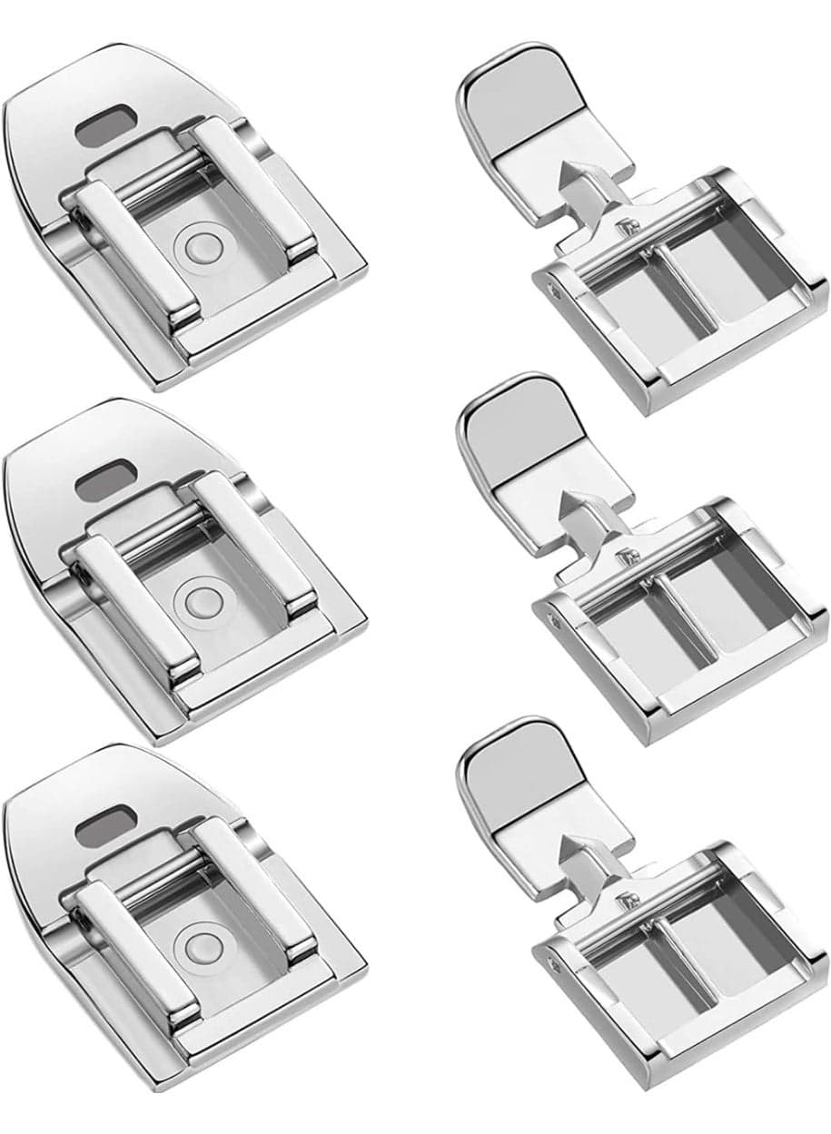 6 Pieces Invisible Zipper Foot Sewing Machine Presser Foot, 2 Styles, Made of Stainless Steel and Zinc Alloy, Not Easy to Get Rusted and Sturdy to Use, Fits for Most Low Shank Domestic Sewing Machine