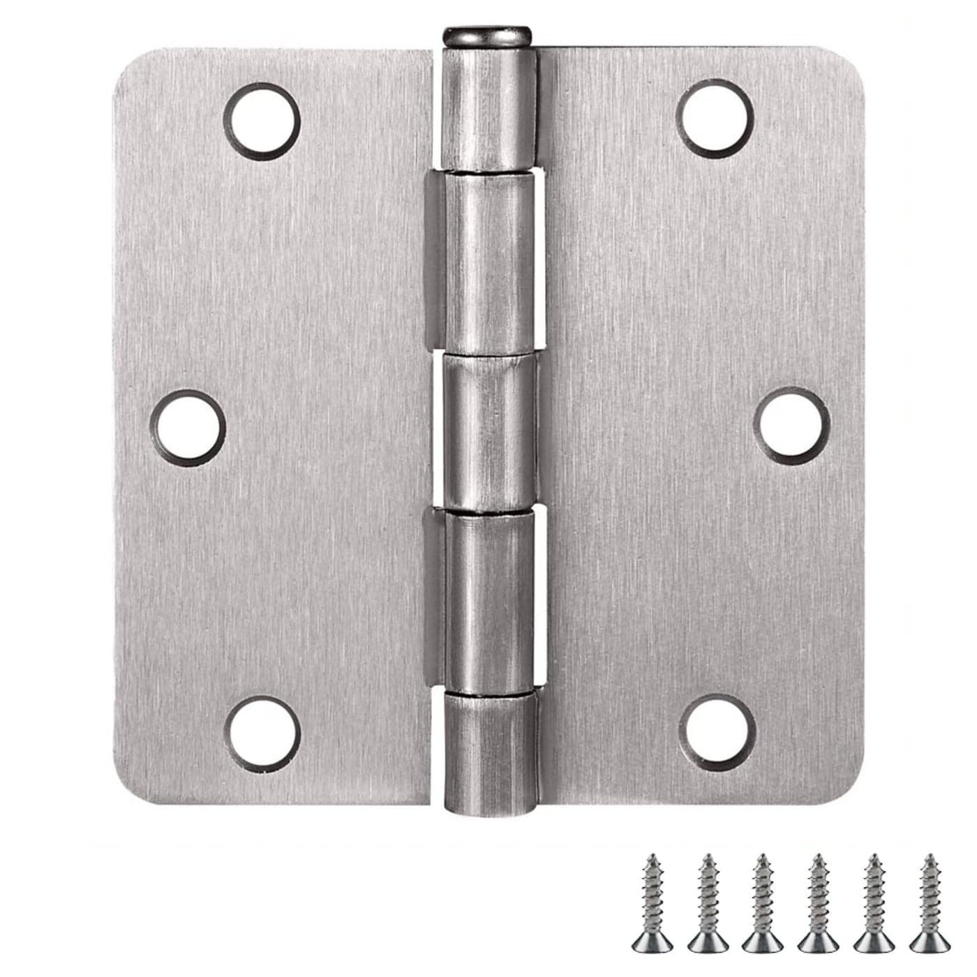 Door Hinges for Interior Doors 3Pack 312inch x 312inch Design House 14inch Radius Steel Door Hinge Door Hardware Satin Nickel 181354