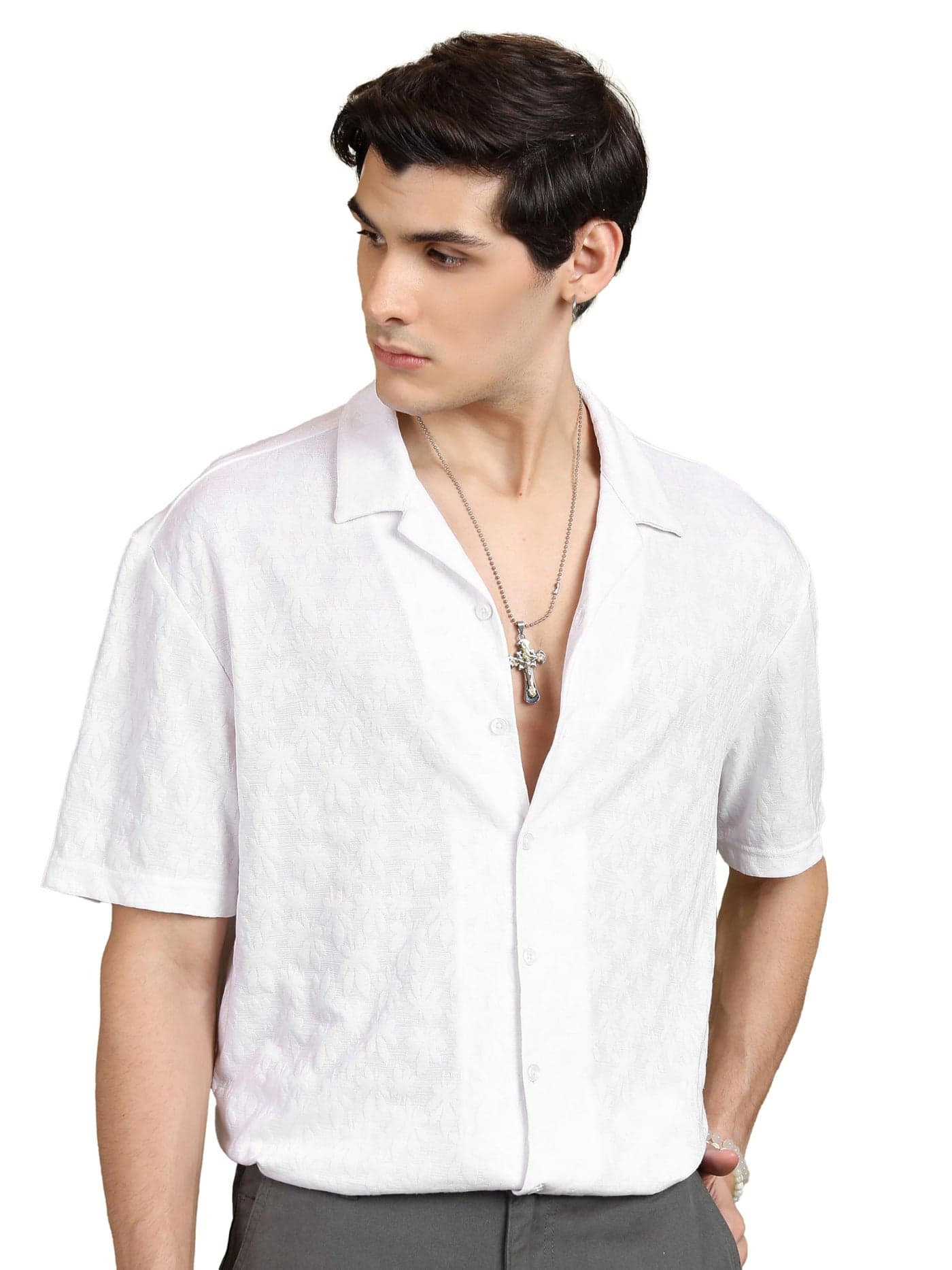 Highlander Men's Oversized Shirts | Self Design | Half Sleeves | Regular | Casual Shirts | Men Shirts