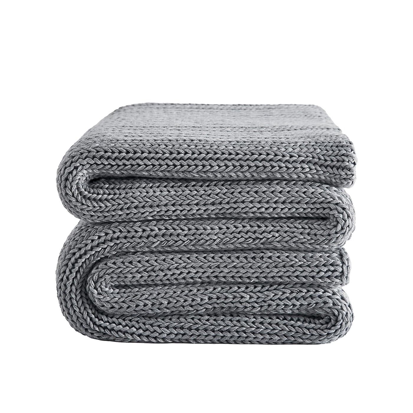 LAGRATY Knitted Weighted Blanket 60x80 15lbs Cooling Chunky Knit Heavy Blanket for Adults Braided Crochet Throw Thick Cable Yarn Knit Decorative Blanket No Beads Evenly Weighted Machine Washable