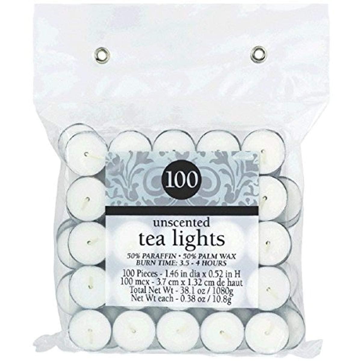 White Unscented Tealights 15 Pack Of 100 Long Lasting Smokeless Wax Candles For Home Meditation Events