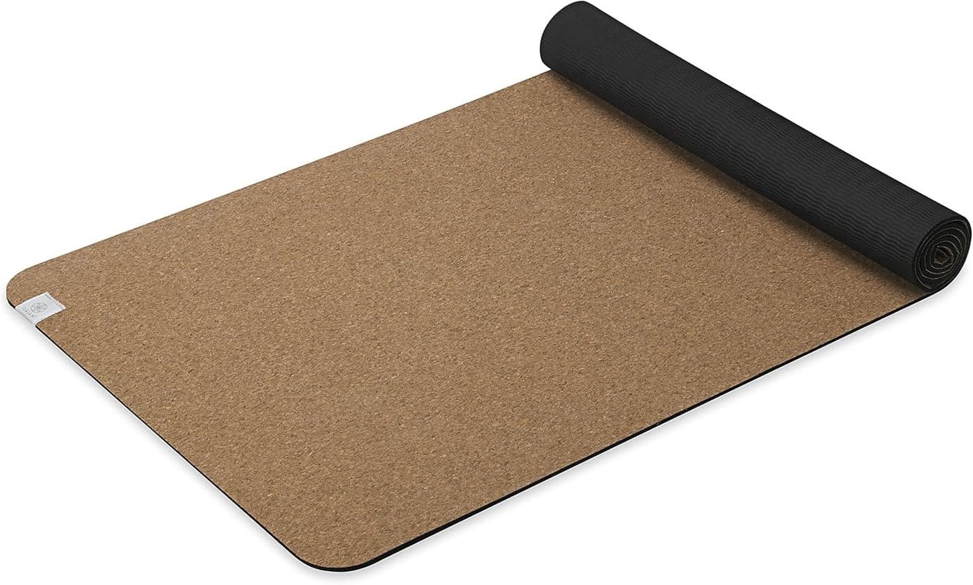 Gaiam Cork Yoga Exercise Mat Natural Sustainable Cork Resists Sweat and Odors NonSlip TPE Backing Prevents Slipping Great for Hot Yoga Pilates Fitness Working Out 68 x 24x 5mm Thick