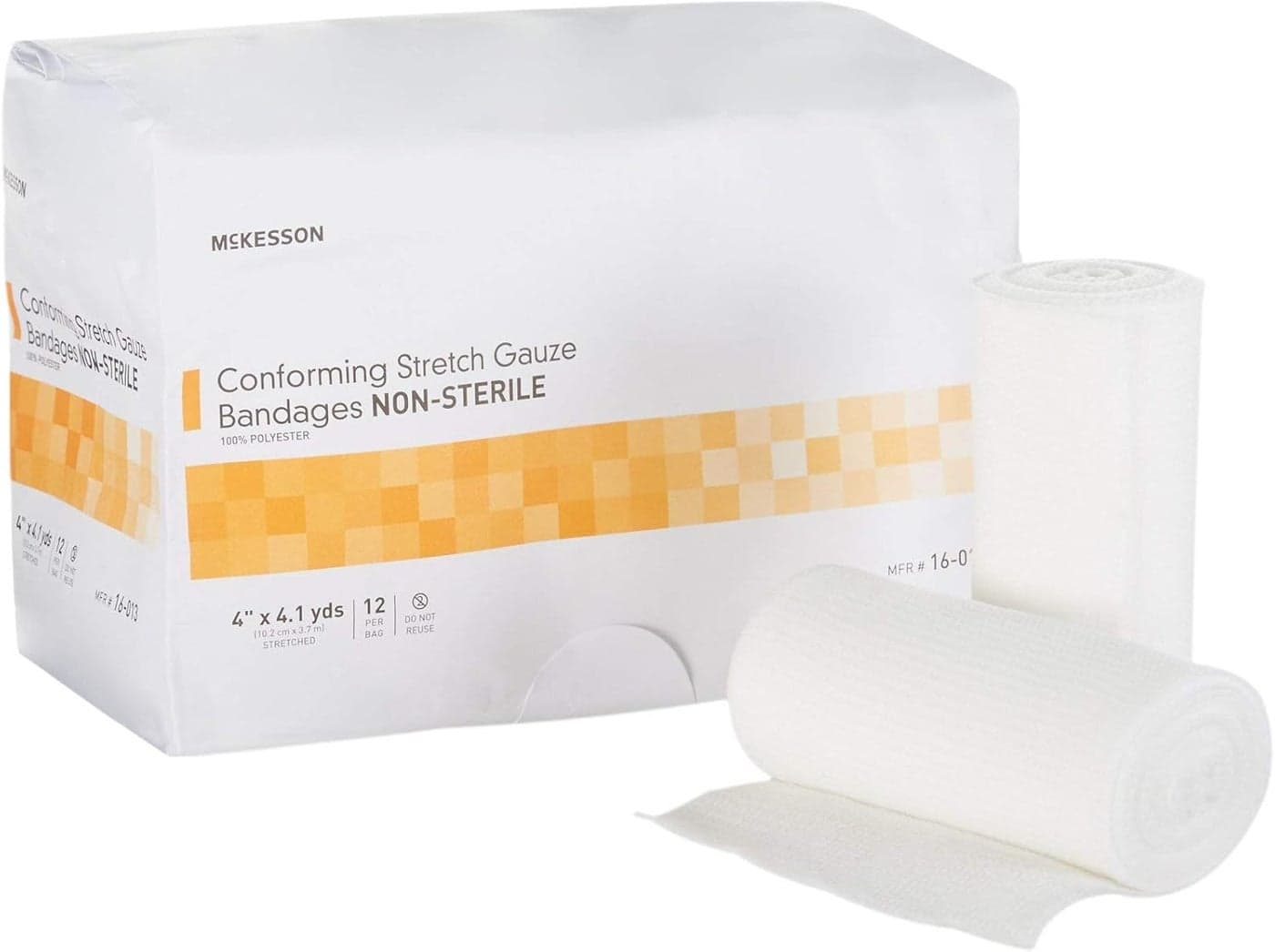 McKesson Conforming Stretch Gauze Bandages NonSterile 4 in x 4 110 yds 12 Count
