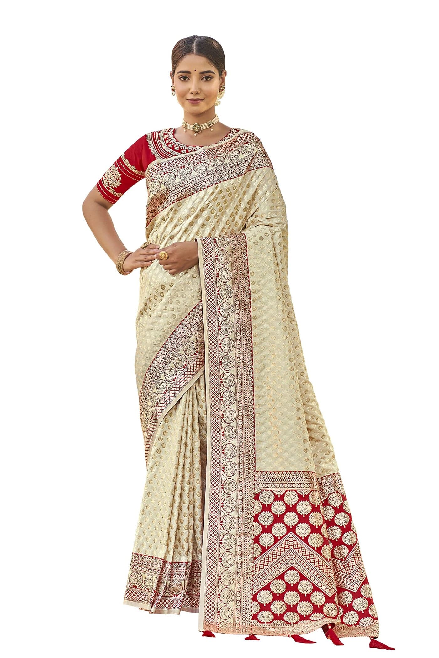 MANOHARI Adorable Woven Pattern Banarasi Silk Saree For Women With Blouse Piece_Mn1736-1, Multi