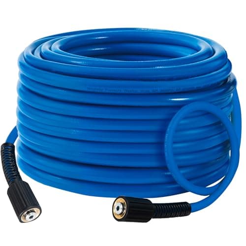 Hourleey Pressure Washer Hose 30 FT, 3600 PSI Flexible Kink Resistant Power Washer Hose Replacement, 1/4" Quick Connect Pressure Hose Extension, Blue