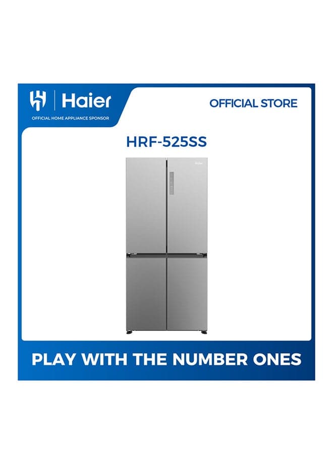4-Door French Side By Side Refrigerator 11.1Cu.ft Freezer 42Cu.ft, 311 L, Twin Inverter 433 L HRF-525SS Stainless Silver