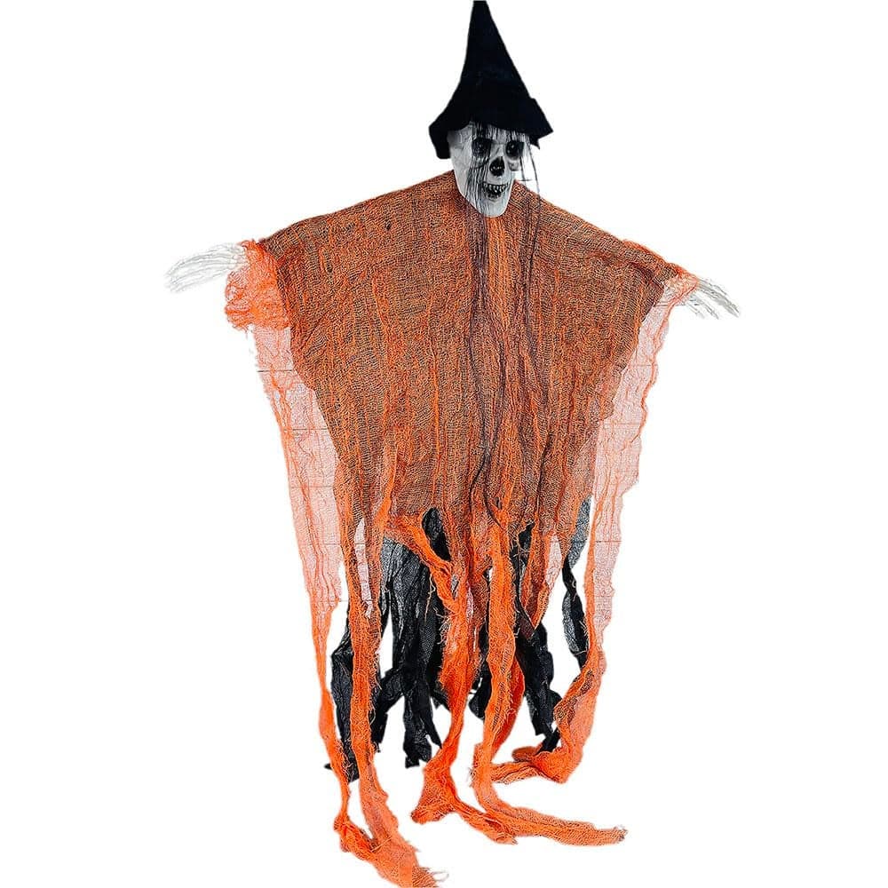 Little Surprise Box Halloween Decorations Long Hair Floating Ghost for Haunted House Halloween Party Halloween Dcor Orange