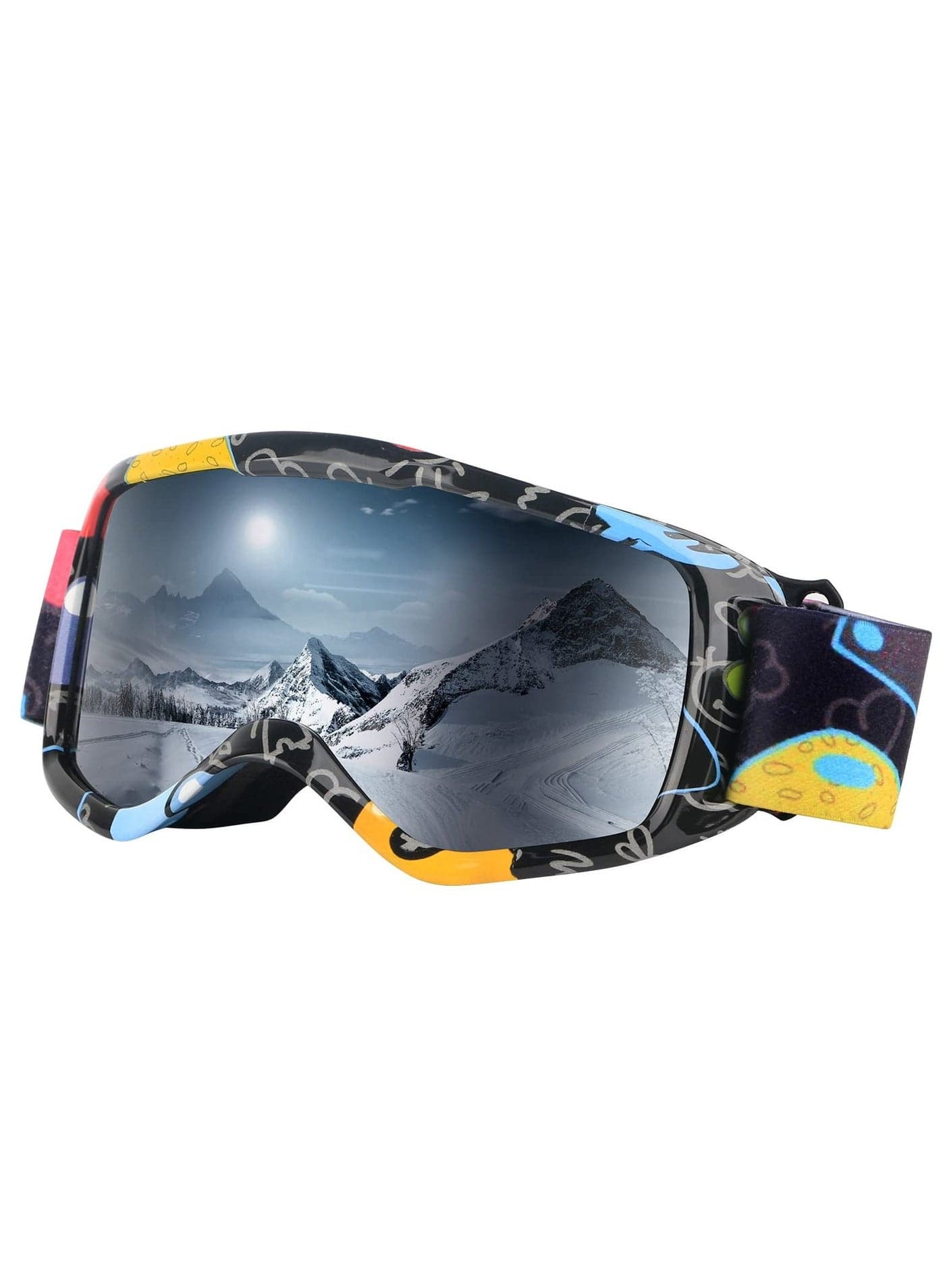 Kids Ski Goggles, Outdoor 100% UV Protection, OTG Anti-Fog Glasses, Helmet Compatible, Snow Snowboard Goggles for Boys Girls Youth
